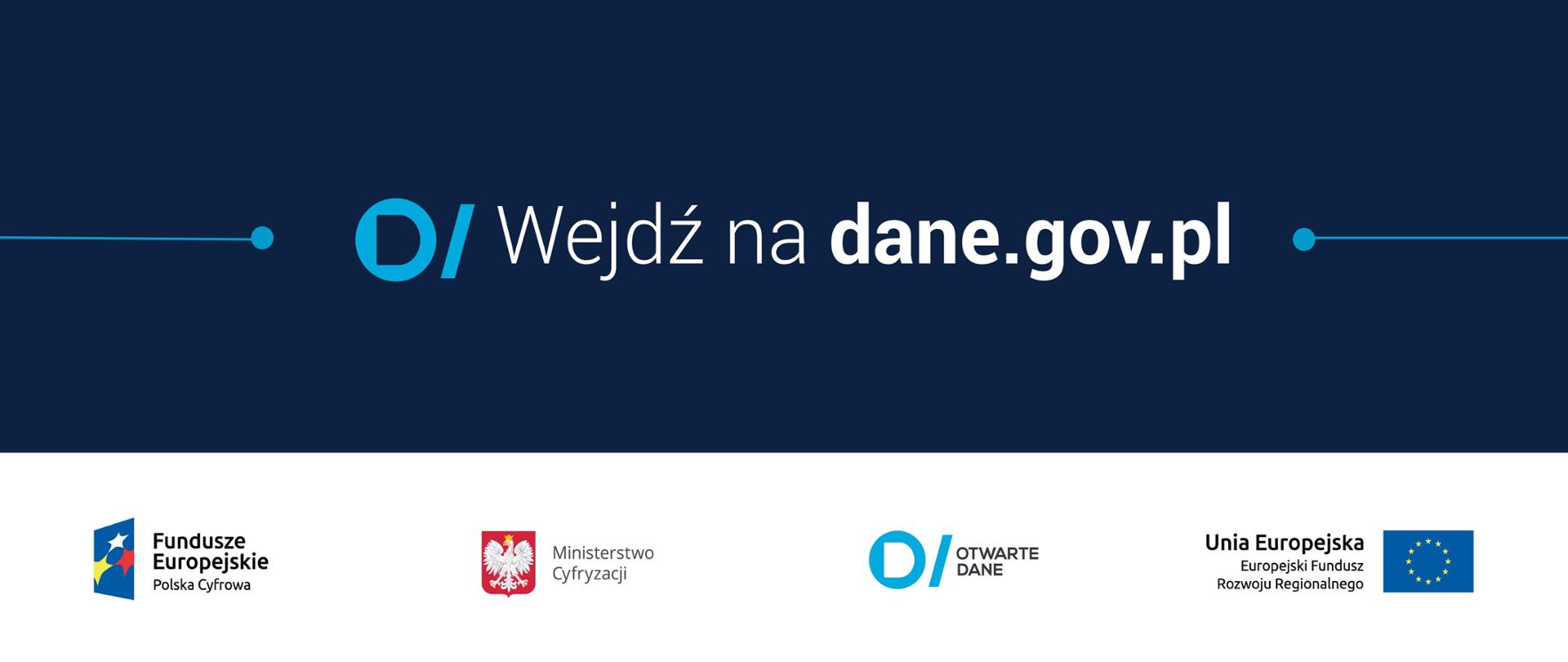 napis wejdź na dane.gov.pl oraz logotypy Funduszy Regionalnych, Ministerstwa Cyfryzacji, Otwartych danych, Unii Europejskiej